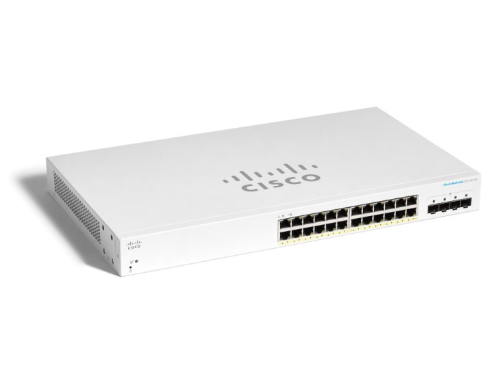 (kuva varten) Cisco CBS220-24FP-4X | Switch | 24x RJ45 1000Mb/s PoE, 4x SFP+, Desktop, Rack, 382W - Sulje napsauttamalla kuva