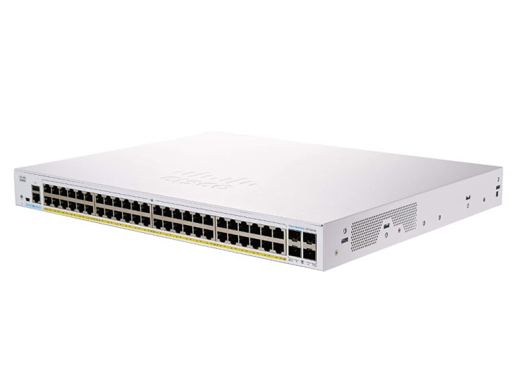 (kuva varten) Cisco CBS250-48P-4G | Switch | 48x RJ45 1000Mb/s PoE, 4x SFP, Rack, 370W - Sulje napsauttamalla kuva