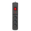 (kuva varten) Armac Multi M3 | Power strip | anti-surge system, 3 sockets, 1,5m cable, black