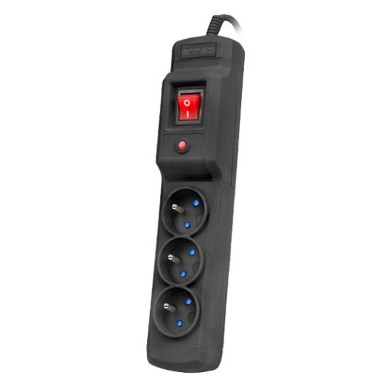 (kuva varten) Armac Multi M3 | Power strip | anti-surge system, 3 sockets, 1,5m cable, black - Sulje napsauttamalla kuva