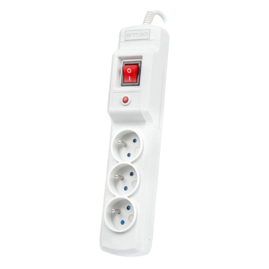 (kuva varten) Armac Multi M3 | Power strip | anti-surge system, 3 sockets, 3m cable, gray - Sulje napsauttamalla kuva