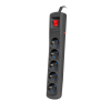 (kuva varten) Armac R5 | Power strip | anti-surge system, 5 sockets, 1,5m cable, black