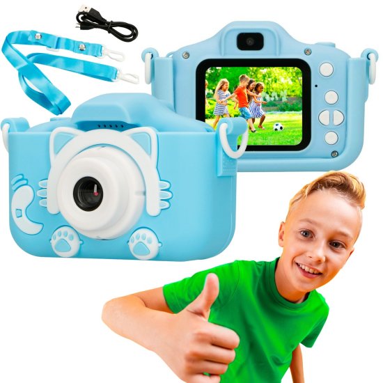 (kuva varten) Extralink Kids Camera H27 Dual Blue | Camera | 1080P 30fps, 2.0\" screen