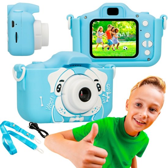 (kuva varten) Extralink Kids Camera H28 Single Blue | Camera | 1080P 30fps, 2.0" screen - Sulje napsauttamalla kuva