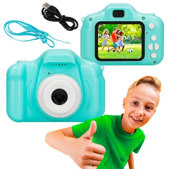 (kuva varten) Extralink Kids Camera H20 Blue | Camera | 1080P 30fps, 2.0\" screen