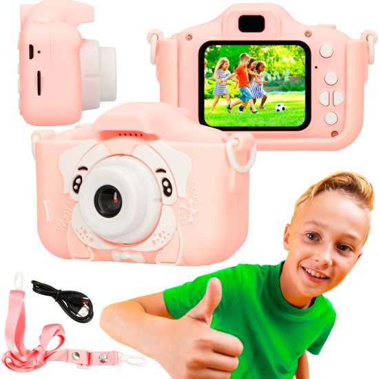 (kuva varten) Extralink Kids Camera H28 Single Pink | Camera | 1080P 30fps, 2.0" screen - Sulje napsauttamalla kuva