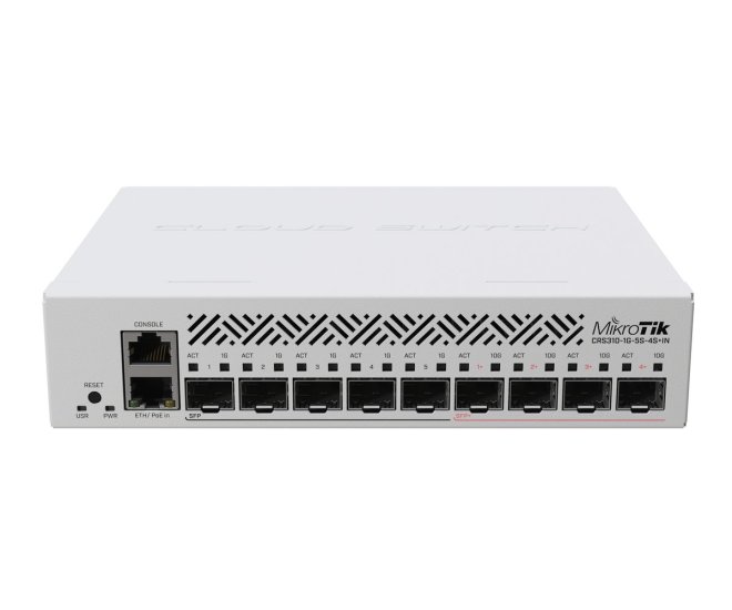 (image for) MikroTik CRS310-1G-5S-4S+IN | Switch | 1x RJ45 1000Mb/s, 5x SFP, 4x SFP+, RouterOS L5