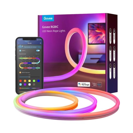 (kuva varten) Govee H61A0 Neon Rope 3m | LED Strip | Wi-Fi, Bluetooth, RGBIC - Sulje napsauttamalla kuva