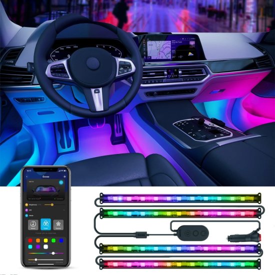 (kuva varten) Govee H7090 | Interior car lights | RGBIC - Sulje napsauttamalla kuva