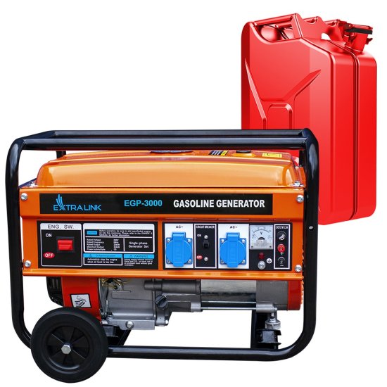 (image for) Extralink EGP-3000 | Power generator | petrol, 3kW 1F - Click Image to Close