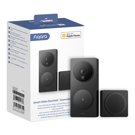 (kuva varten) Aqara Smart Video Doorbell G4 Black | Video intercom | Doorbell, CCTV camera, Apple Homekit, 6x AA LR6 batteries, 1080p camera, Wi-Fi - Sulje napsauttamalla kuva