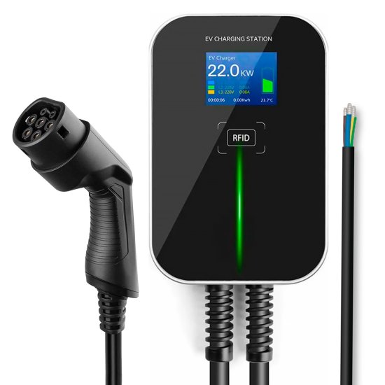 (kuva varten) Extralink BS20-BC-22kW-RFID Type 2 32A 22kW | Electric car charger | 3 phase, LCD screen, 6,1m - Sulje napsauttamalla kuva