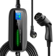 (kuva varten) Extralink BS-PCD030 16A 3.6kW Schuko | Portable electric car charger | 1 phase, 5.5m, LCD display, IP67