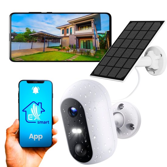 (image for) Extralink Smart Life SolarEye | Outdoor camera with solar panel | wireless, Full HD 1080p, Wi-Fi, 5200mAh battery, IP54 - Click Image to Close