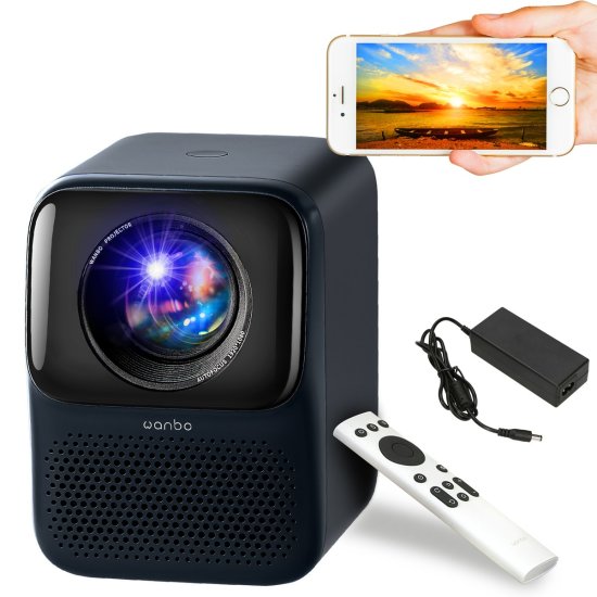 (kuva varten) Wanbo T2 Max New Dark Blue | Projector | Full HD, 1080p, WiFi, 1x HDMI, 1x USB - Sulje napsauttamalla kuva