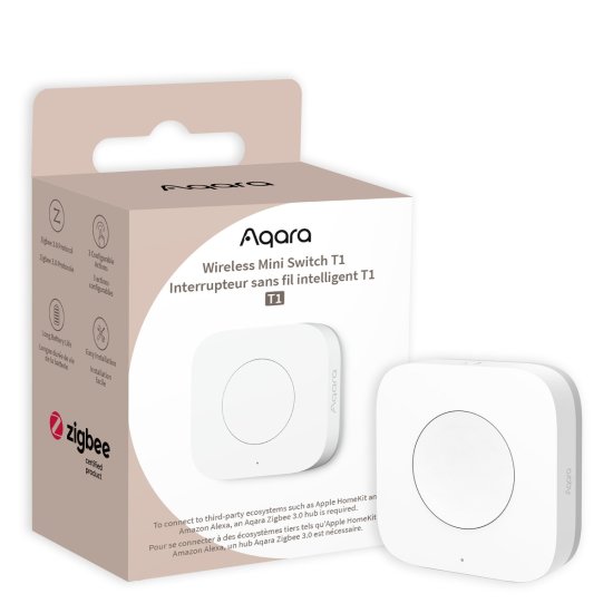 (image for) Aqara Wireless Mini Switch T1 | Wireless Switch | White, 1 Button - Click Image to Close