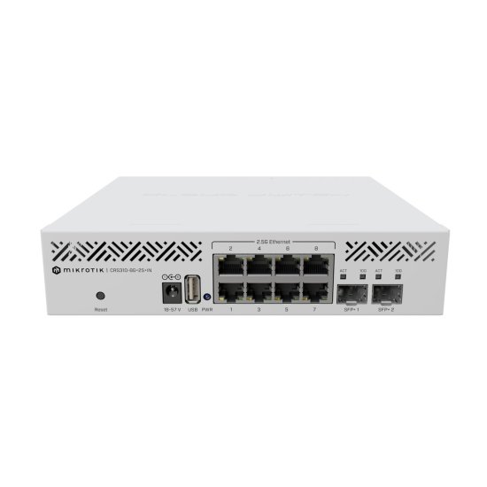 (kuva varten) MikroTik CRS310-8G+2S+IN | Switch | 8x RJ45 2.5Gb/s, 2x SFP+, RouterOS L5, desktop - Sulje napsauttamalla kuva