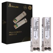 Extralink SFP 1.25G 2-pack | SFP Module | 1,25Gbps, LC/UPC, 850nm, 550m, multi mode, DOM, Dedicated to HP/Aruba