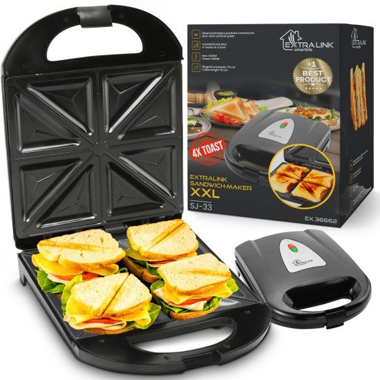 (kuva varten) EXTRALINK SMART LIFE SANDWICH-MAKER XXL SJ-33 - Sulje napsauttamalla kuva