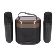 EXTRALINK KIDS KARAOKE LED SPEAKER 2 MICROPHONES BLACK