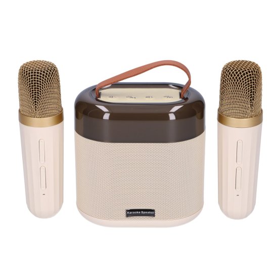 (kuva varten) EXTRALINK KIDS KARAOKE LED SPEAKER 2 MICROPHONES WHITE - Sulje napsauttamalla kuva