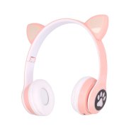 (kuva varten) Extralink Kids Cat-Ear Wireless Headphones Pink | Wireless Headphones | Bluetooth 5.0, RGB Lighting