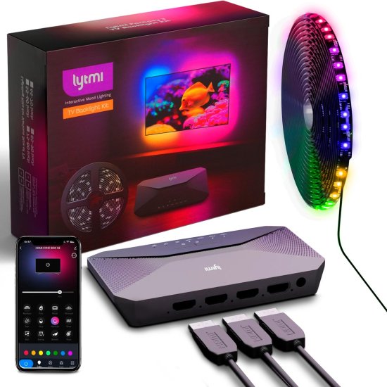 (image for) Lytmi Fantasy 3 Pro TV Backlight Kit HDMI 2.1 | LED Backlight Strip + Neo Box | for TV 75-80 inches, VRR, ALLM, Sync Box