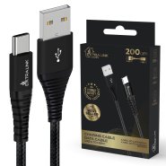 Extralink Smart Life Braided 15W USB Type-A to Type-C 2m Black | USB Cable | 5V 3A