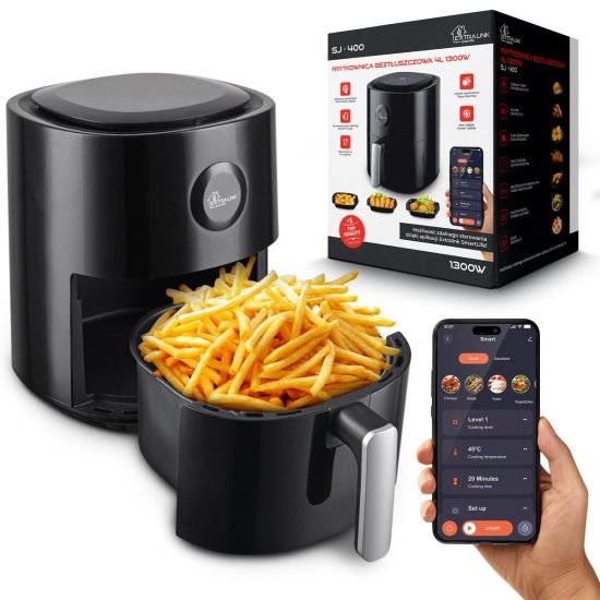 (kuva varten) Extralink Smart Life Air Fryer SJ-400 4L EU | Air fryer | 1300W - Sulje napsauttamalla kuva