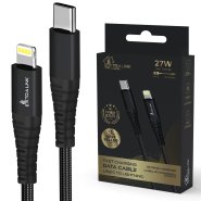 (image for) Extralink Smart Life USB Type-C to Lightning Cable Braided Black | USB-C to Lightning Cable | 27W, 200cm