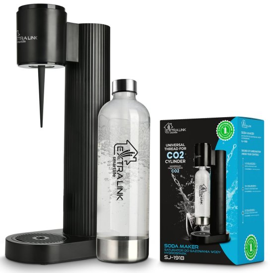 (kuva varten) Extralink SmartLife Hydrospark Black | Water carbonation saturator | SJ-191B - Sulje napsauttamalla kuva