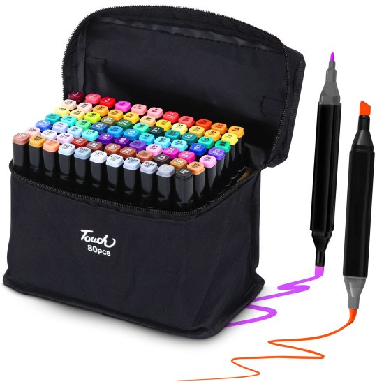 Extralink | Alcohol marker set | 80 colors, dual tips
