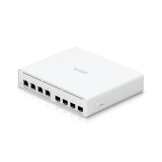 (image for) Ubiquiti UISP-S-Plus EU | Switch | 4x 2.5 GbE RJ45 Passive PoE, 4x SFP+, 160 W, Power TransPort - Click Image to Close