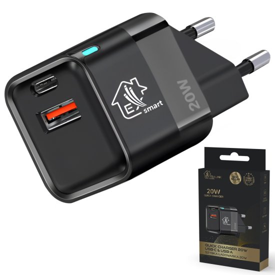 (kuva varten) Extralink Smart Life Charger 20W | Charger | USB-C, USB-A