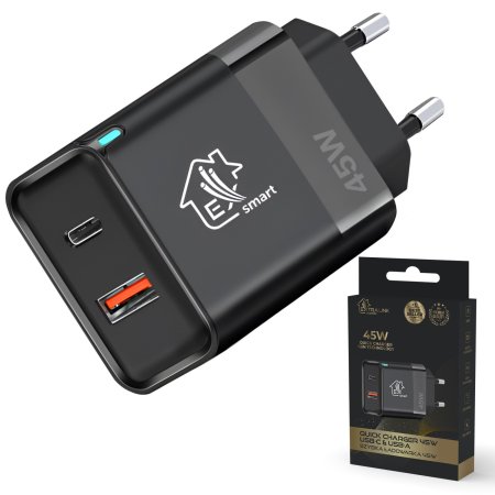 (kuva varten) Extralink Smart Life Fast Charger 45W GaN | Charger | USB-C, USB-A