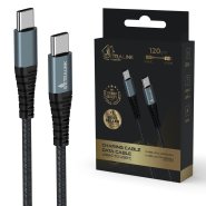 (image for) EXTRALINK SMART LIFE CABLE 60W, USB-C to USB-C 120CM, PVC, 5V 2.4A/3A, GRAY