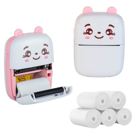 (image for) EXTRALINK EPP-001 PORTABLE MINI PRINTER PINK + PAPIER TERMICZNY ZWYKÅY 5 SZT