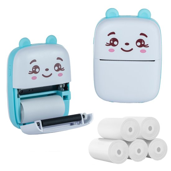 (kuva varten) EXTRALINK EPP-002 PORTABLE MINI PRINTER BLUE + PAPIER TERMICZNY ZWYKÅY 5 SZT - Sulje napsauttamalla kuva