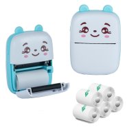 (kuva varten) EXTRALINK EPP-002 PORTABLE MINI PRINTER BLUE + PAPIER TERMICZNY SAMOPRZYLEPNY 5 SZT