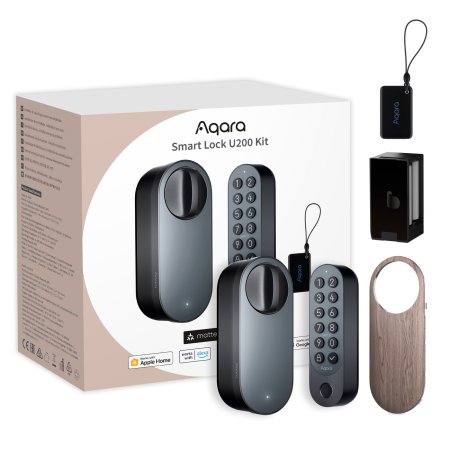 (kuva varten) Aqara Smart Lock U200 Black | Smart door lock | HomeKit, Thread, Bluetooth 5.1, NFC