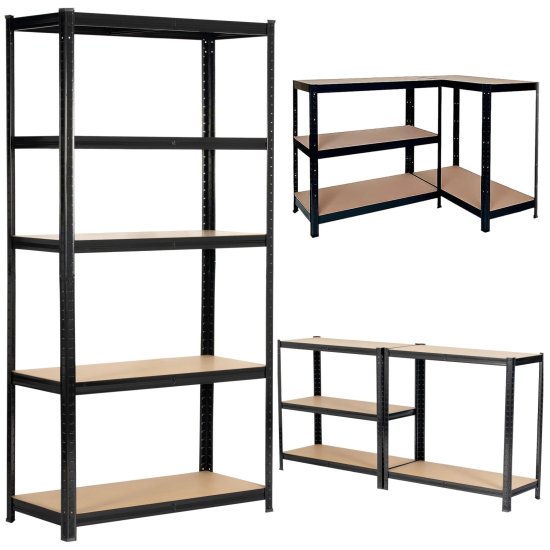 (kuva varten) EXTRALINK REGAÅ MAGAZYNOWY METALOWY 180x90x40 CZARNY