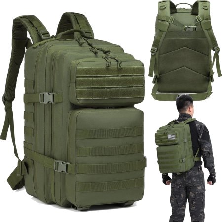 (kuva varten) Extralink Military Tactical School Backpack for Men Large 45L Travel Bag MIL-1115