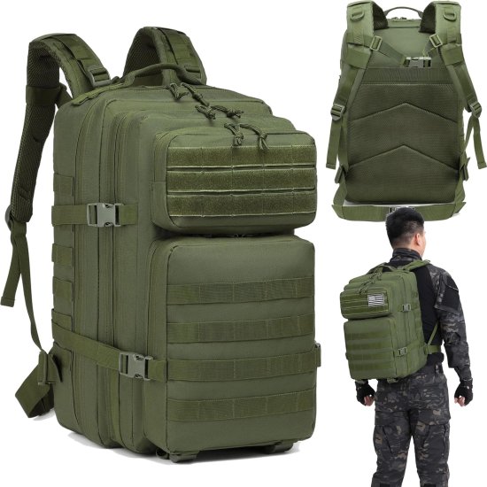 (kuva varten) Extralink Military Tactical School Backpack for Men Large 45L Travel Bag MIL-1115