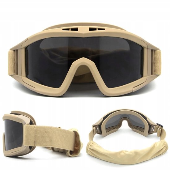 (kuva varten) Extralink Military Tactical Glasses, ASG Protective Military Goggles for Airsoft Shooting mil-678