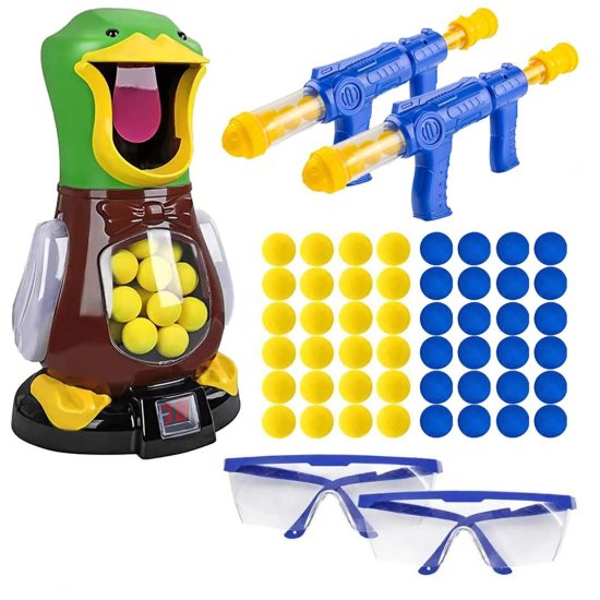 (kuva varten) Extralink Hungry Duck | Target shooting for child | 2x gun, 48 balls, glasses