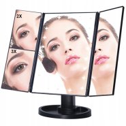 Extralink | Makeup mirror | with magnification, black, extendable, illuminated, with stand