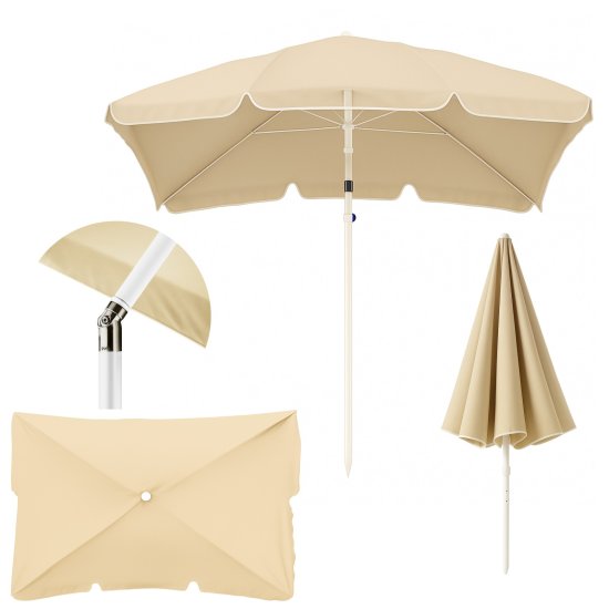 Black Forest Folding Garden Umbrella, 2m Beige