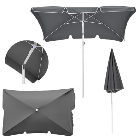 (kuva varten) Folding Garden Umbrella Black Forest, 2m Grey