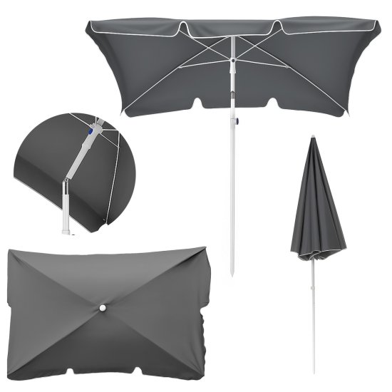 (kuva varten) Folding Garden Umbrella Black Forest, 2m Grey