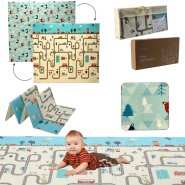 Extralink Double-Sided Educational Play Mat, 180x200x1 cm Foldable Blue-Cars + Bag